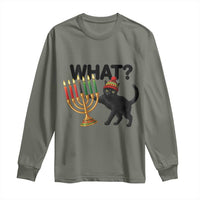 Funny Black Cat Chaos Kwanzaa Kinara Candle Long Sleeve Shirt African Heritage Gift - Wonder Print Shop