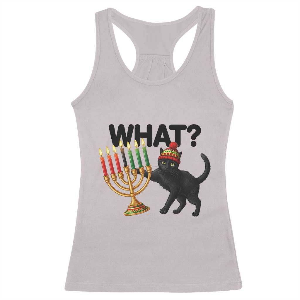 Funny Black Cat Chaos Kwanzaa Kinara Candle Racerback Tank Top African Heritage Gift - Wonder Print Shop