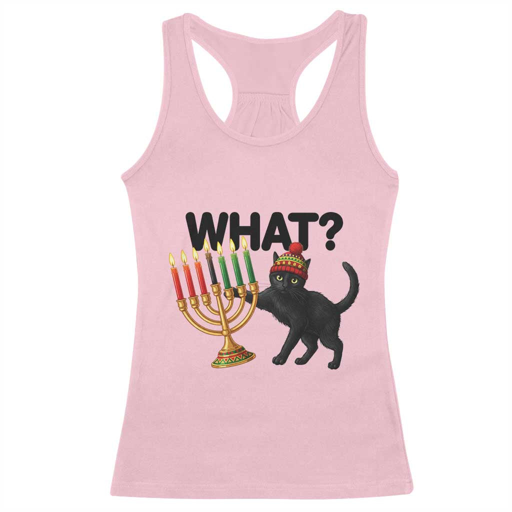Funny Black Cat Chaos Kwanzaa Kinara Candle Racerback Tank Top African Heritage Gift - Wonder Print Shop
