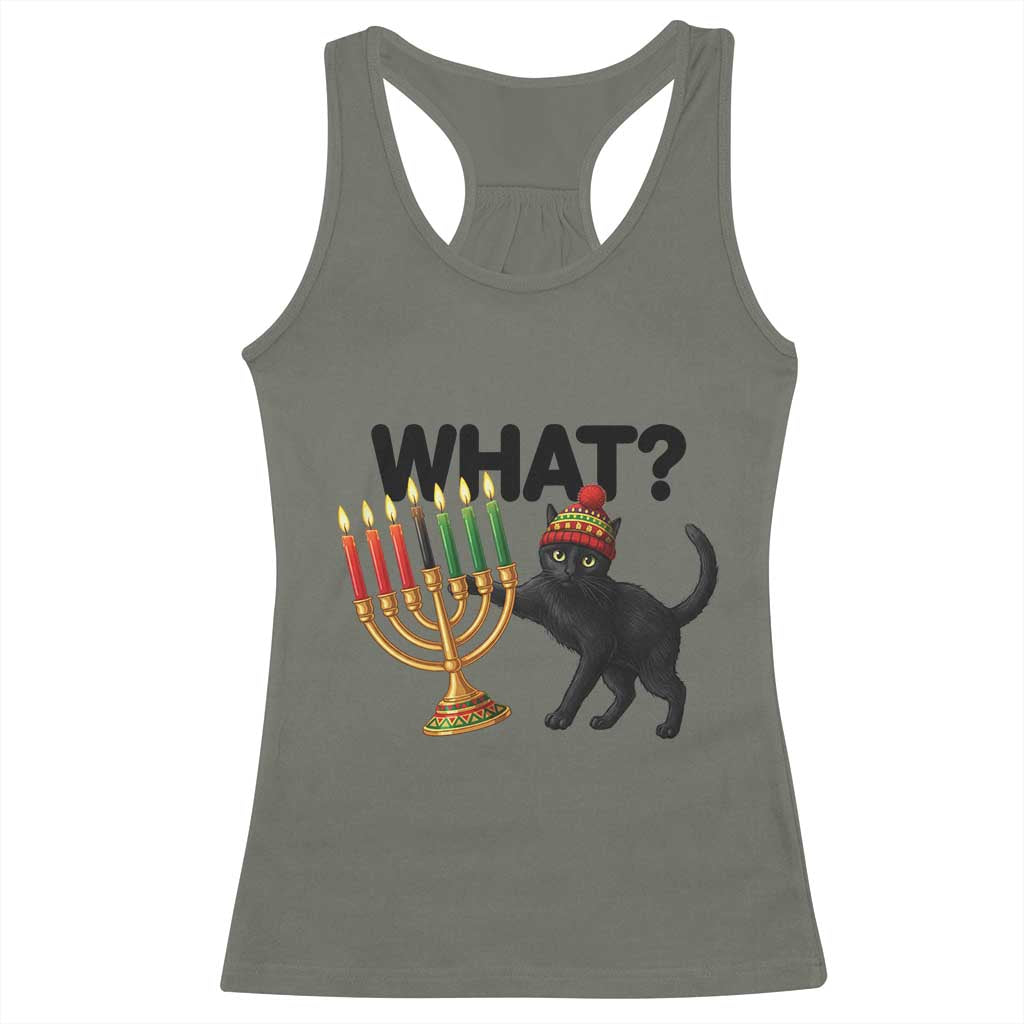 Funny Black Cat Chaos Kwanzaa Kinara Candle Racerback Tank Top African Heritage Gift - Wonder Print Shop