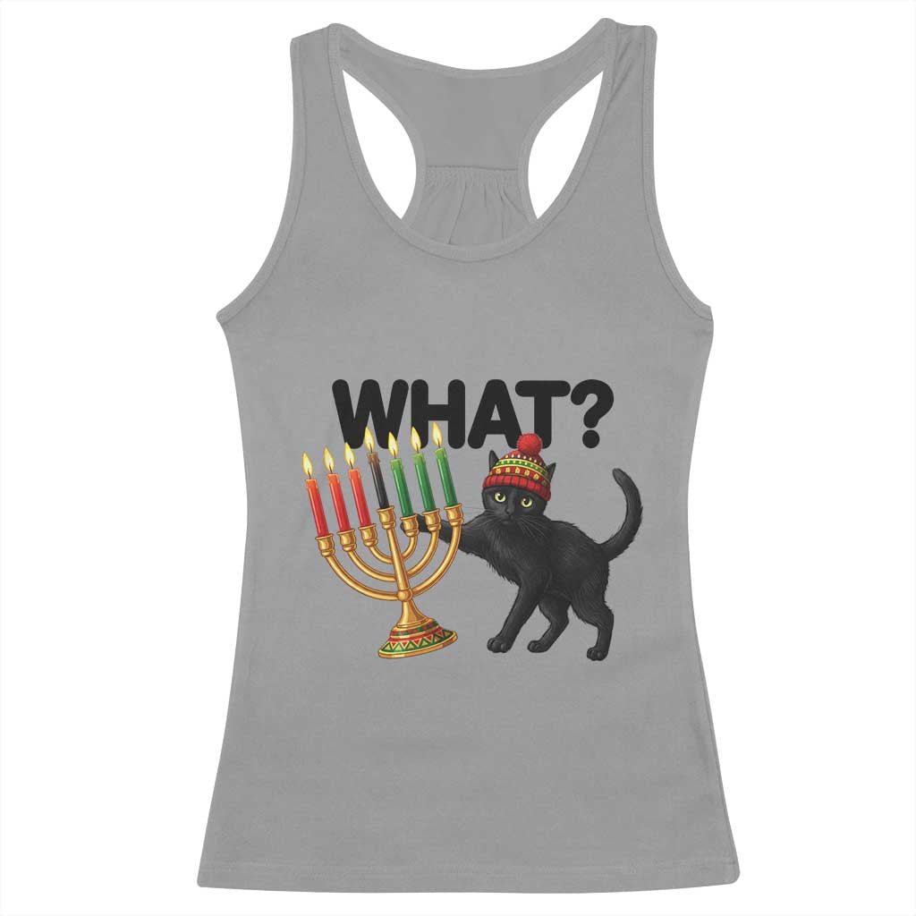 Funny Black Cat Chaos Kwanzaa Kinara Candle Racerback Tank Top African Heritage Gift - Wonder Print Shop