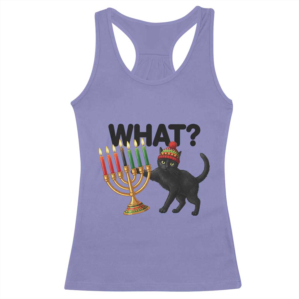 Funny Black Cat Chaos Kwanzaa Kinara Candle Racerback Tank Top African Heritage Gift - Wonder Print Shop