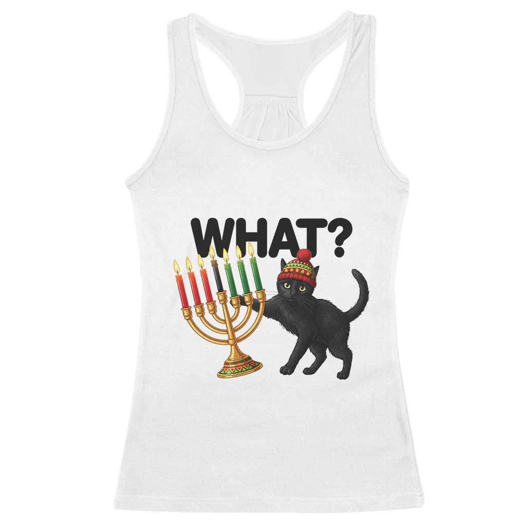 Funny Black Cat Chaos Kwanzaa Kinara Candle Racerback Tank Top African Heritage Gift - Wonder Print Shop