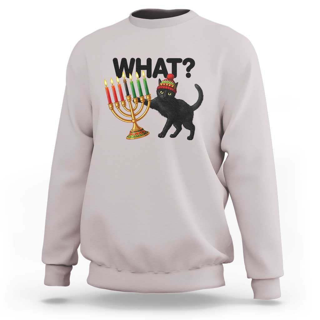 Funny Black Cat Chaos Kwanzaa Kinara Candle Sweatshirt African Heritage Gift - Wonder Print Shop