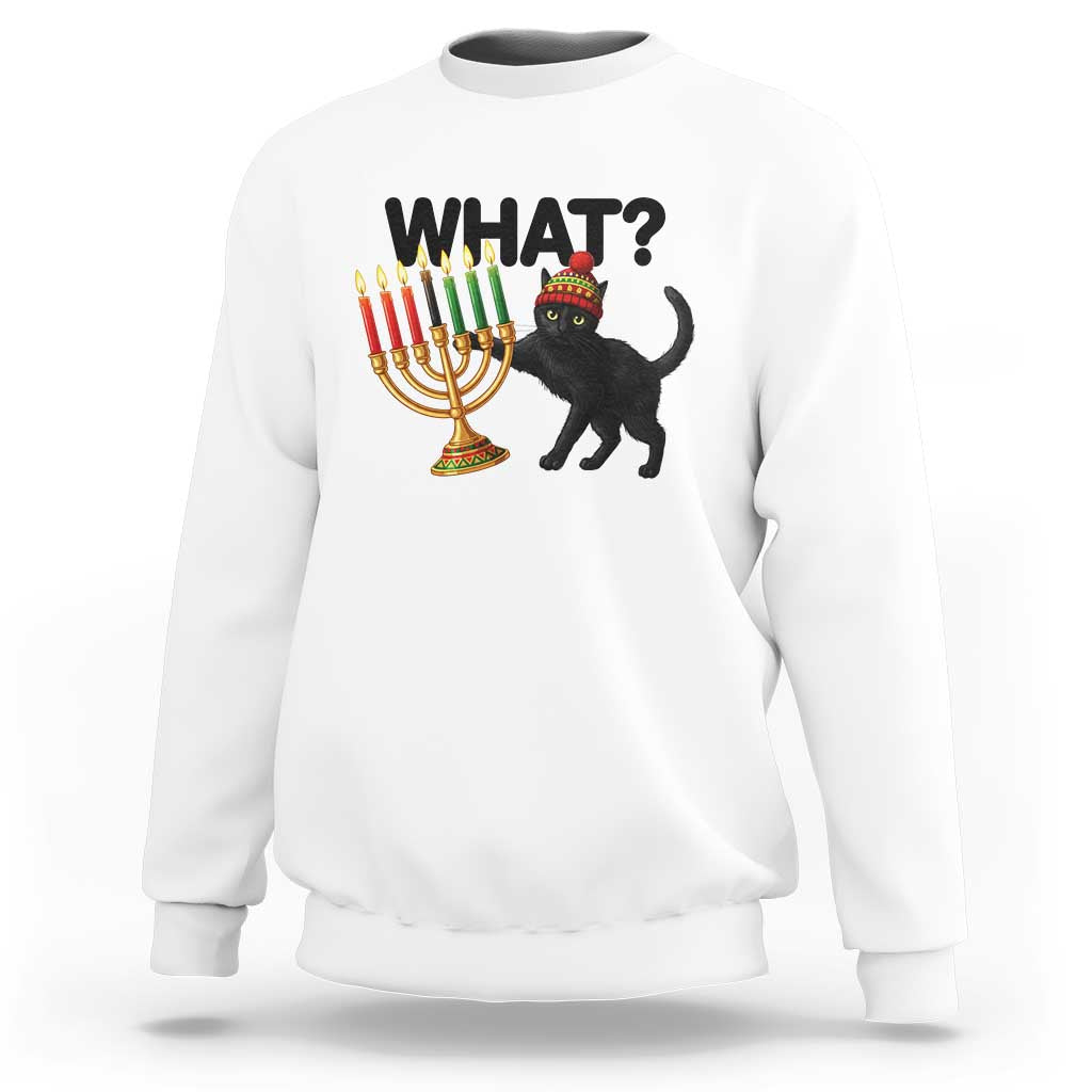 Funny Black Cat Chaos Kwanzaa Kinara Candle Sweatshirt African Heritage Gift - Wonder Print Shop