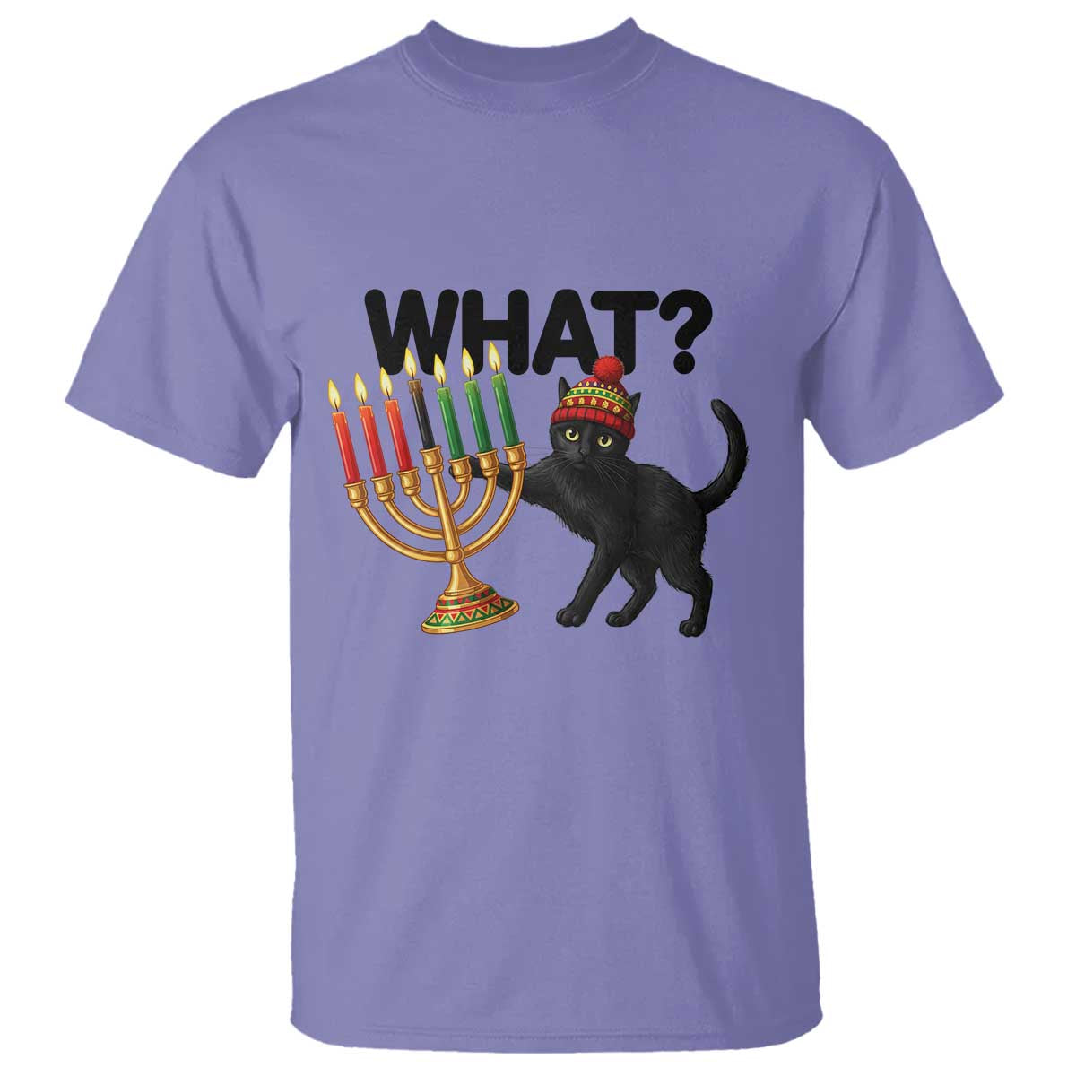 Funny Black Cat Chaos Kwanzaa Kinara Candle T Shirt African Heritage Gift - Wonder Print Shop