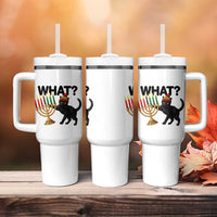 Funny Black Cat Chaos Kwanzaa Kinara Candle Tumbler With Handle African Heritage Gift - Wonder Print Shop