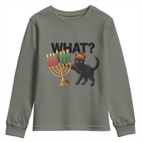 Funny Black Cat Chaos Kwanzaa Kinara Candle Youth Sweatshirt African Heritage Gift - Wonder Print Shop