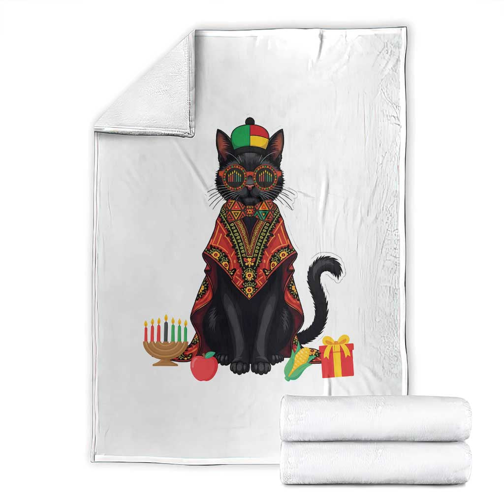 Cute Kwanzaa Cat Dashiki Throw Blanket African Heritage Gift - Wonder Print Shop
