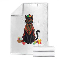 Cute Kwanzaa Cat Dashiki Throw Blanket African Heritage Gift - Wonder Print Shop