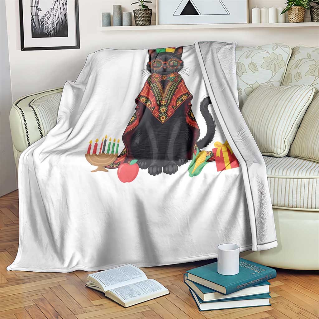 Cute Kwanzaa Cat Dashiki Throw Blanket African Heritage Gift - Wonder Print Shop