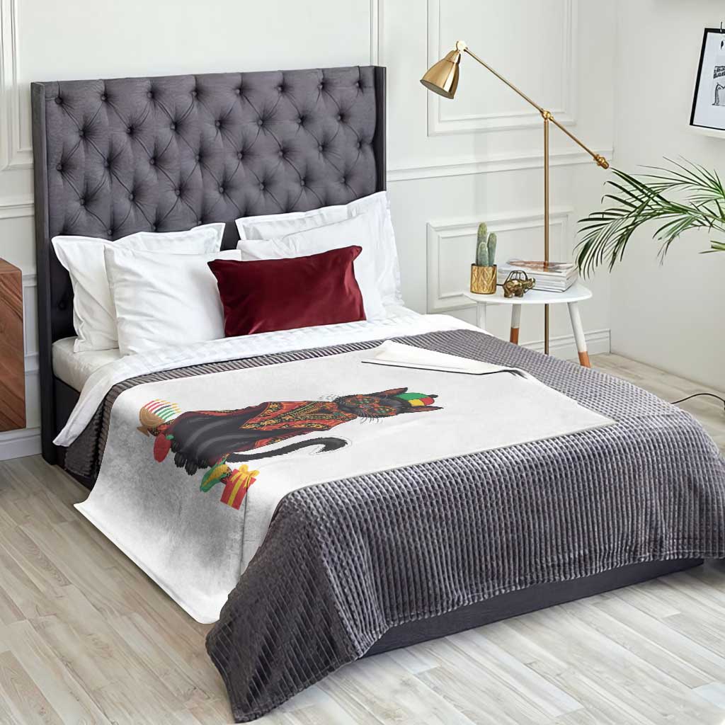 Cute Kwanzaa Cat Dashiki Throw Blanket African Heritage Gift - Wonder Print Shop