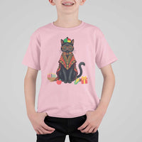 Cute Kwanzaa Cat Dashiki T Shirt For Kid African Heritage Gift - Wonder Print Shop