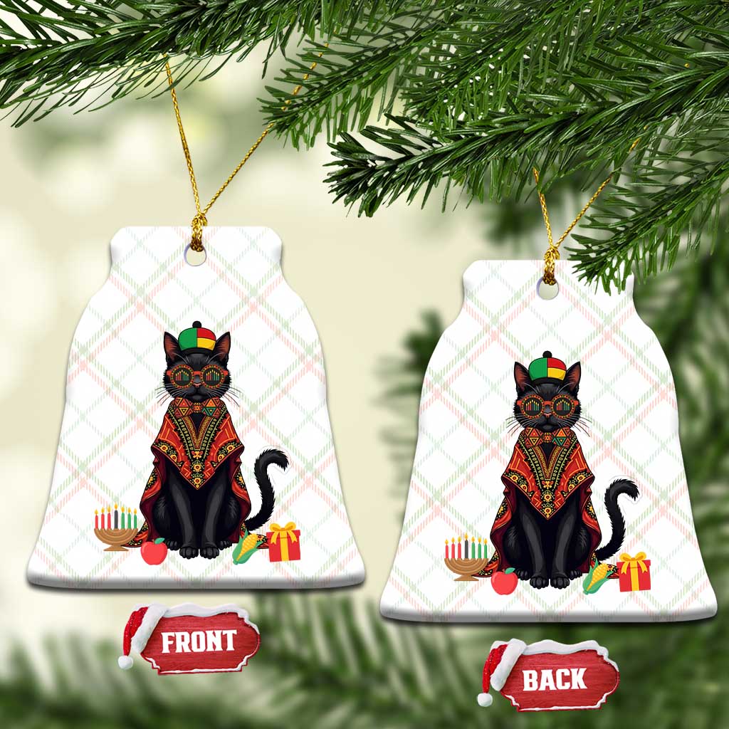 Cute Kwanzaa Cat Dashiki Ceramic Ornament African Heritage Gift - Wonder Print Shop