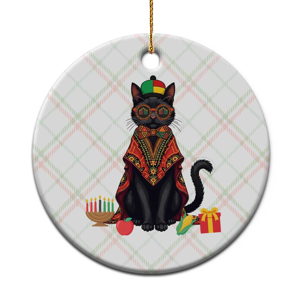 Cute Kwanzaa Cat Dashiki Ceramic Ornament African Heritage Gift - Wonder Print Shop