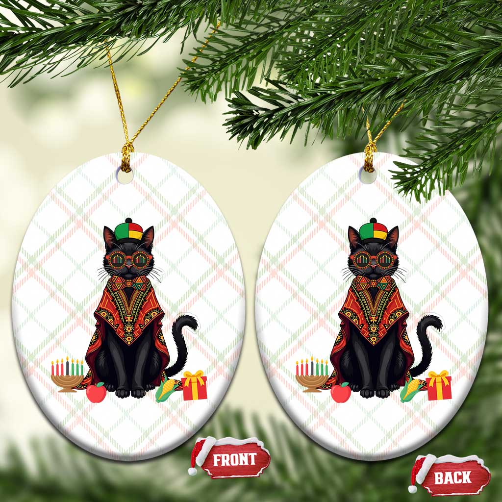 Cute Kwanzaa Cat Dashiki Ceramic Ornament African Heritage Gift - Wonder Print Shop