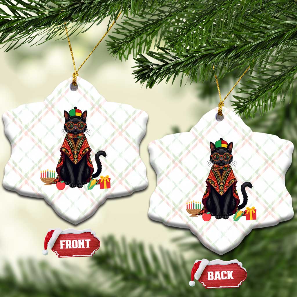 Cute Kwanzaa Cat Dashiki Ceramic Ornament African Heritage Gift - Wonder Print Shop