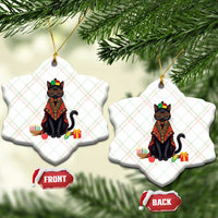 Cute Kwanzaa Cat Dashiki Ceramic Ornament African Heritage Gift - Wonder Print Shop
