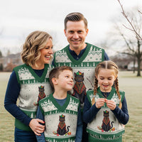 Cute Kwanzaa Cat Dashiki V-Neck Knit Sweater Vest African Heritage Gift - Wonder Print Shop