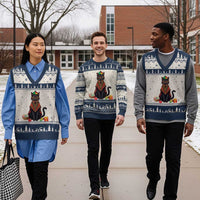 Cute Kwanzaa Cat Dashiki V-Neck Knit Sweater Vest African Heritage Gift - Wonder Print Shop