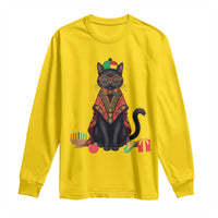 Cute Kwanzaa Cat Dashiki Long Sleeve Shirt African Heritage Gift - Wonder Print Shop