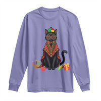 Cute Kwanzaa Cat Dashiki Long Sleeve Shirt African Heritage Gift - Wonder Print Shop