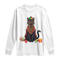 Cute Kwanzaa Cat Dashiki Long Sleeve Shirt African Heritage Gift - Wonder Print Shop