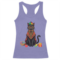 Cute Kwanzaa Cat Dashiki Racerback Tank Top African Heritage Gift - Wonder Print Shop