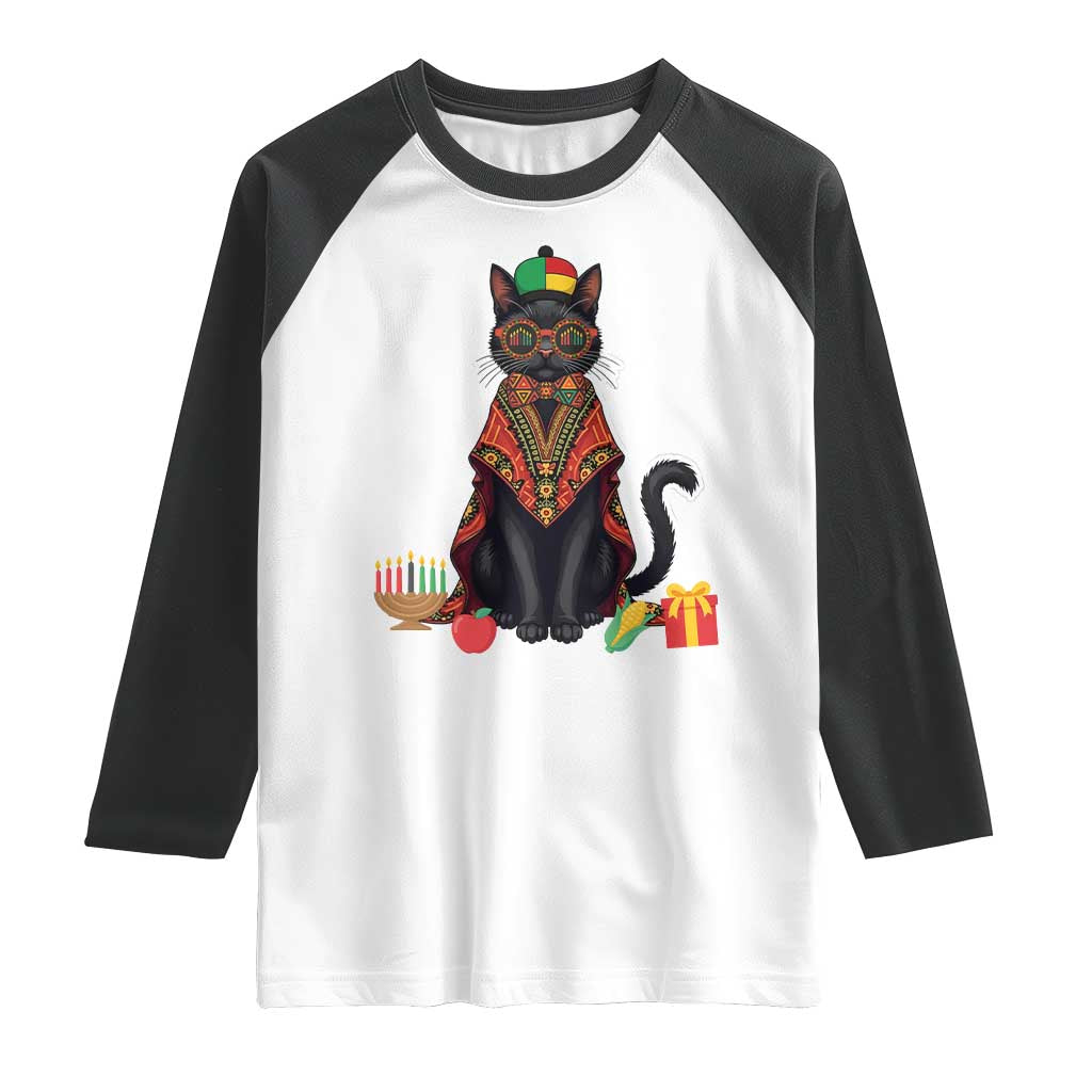 Cute Kwanzaa Cat Dashiki Raglan Shirt African Heritage Gift - Wonder Print Shop