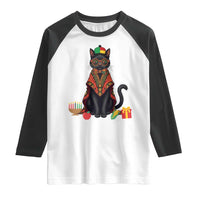 Cute Kwanzaa Cat Dashiki Raglan Shirt African Heritage Gift - Wonder Print Shop