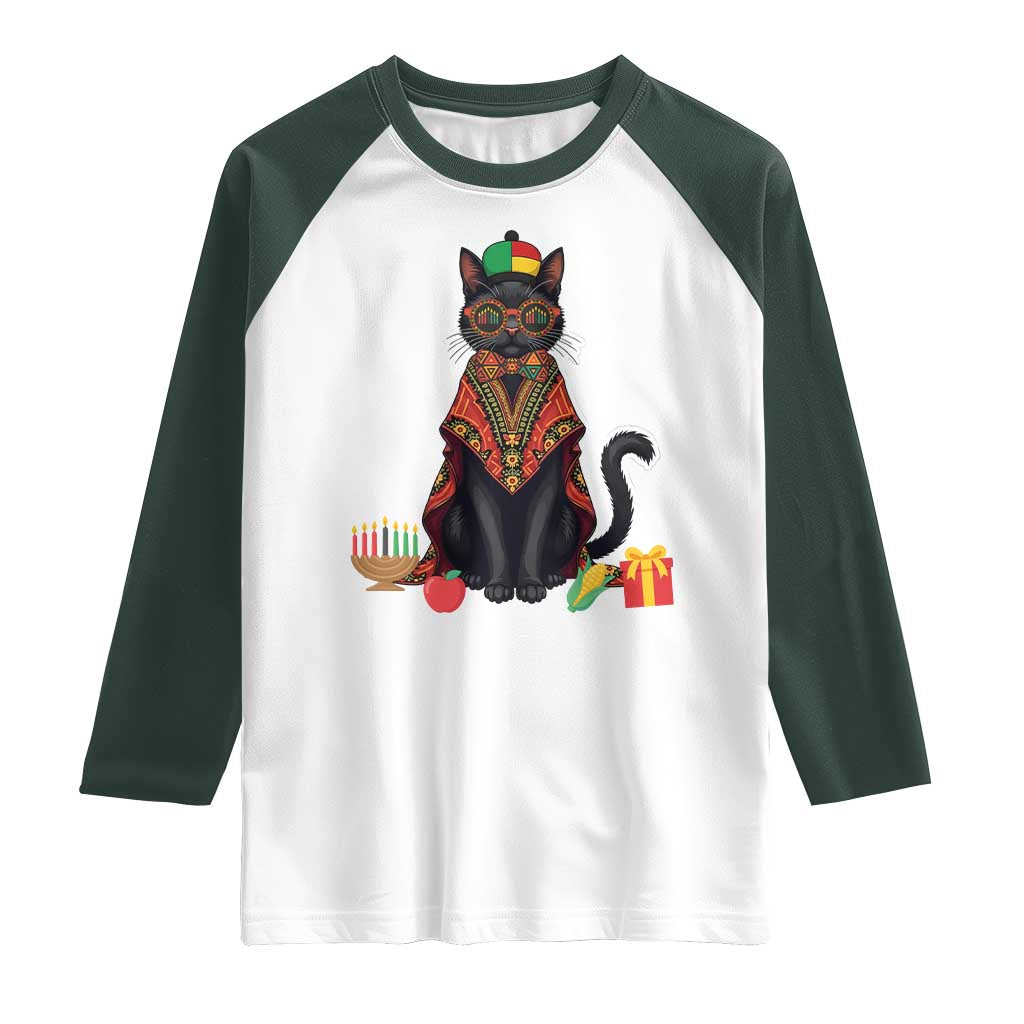 Cute Kwanzaa Cat Dashiki Raglan Shirt African Heritage Gift - Wonder Print Shop