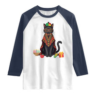 Cute Kwanzaa Cat Dashiki Raglan Shirt African Heritage Gift - Wonder Print Shop