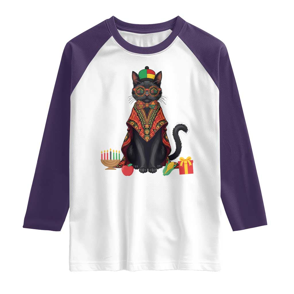 Cute Kwanzaa Cat Dashiki Raglan Shirt African Heritage Gift - Wonder Print Shop