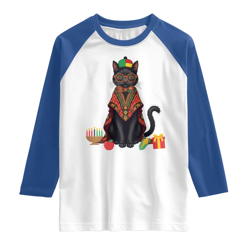 Cute Kwanzaa Cat Dashiki Raglan Shirt African Heritage Gift - Wonder Print Shop