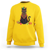 Cute Kwanzaa Cat Dashiki Sweatshirt African Heritage Gift - Wonder Print Shop