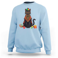 Cute Kwanzaa Cat Dashiki Sweatshirt African Heritage Gift - Wonder Print Shop