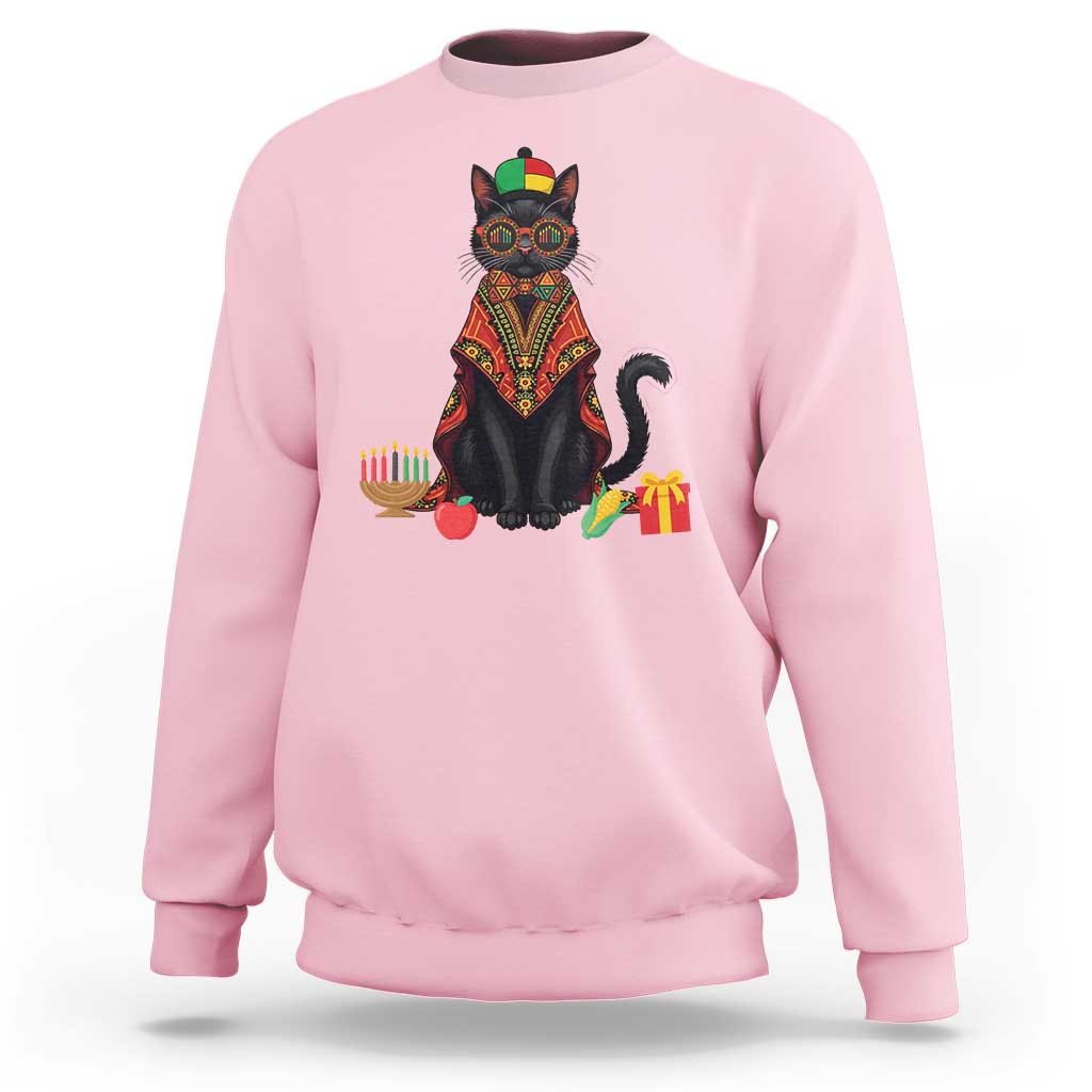 Cute Kwanzaa Cat Dashiki Sweatshirt African Heritage Gift - Wonder Print Shop