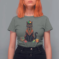Cute Kwanzaa Cat Dashiki T Shirt For Women African Heritage Gift - Wonder Print Shop