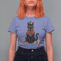 Cute Kwanzaa Cat Dashiki T Shirt For Women African Heritage Gift - Wonder Print Shop