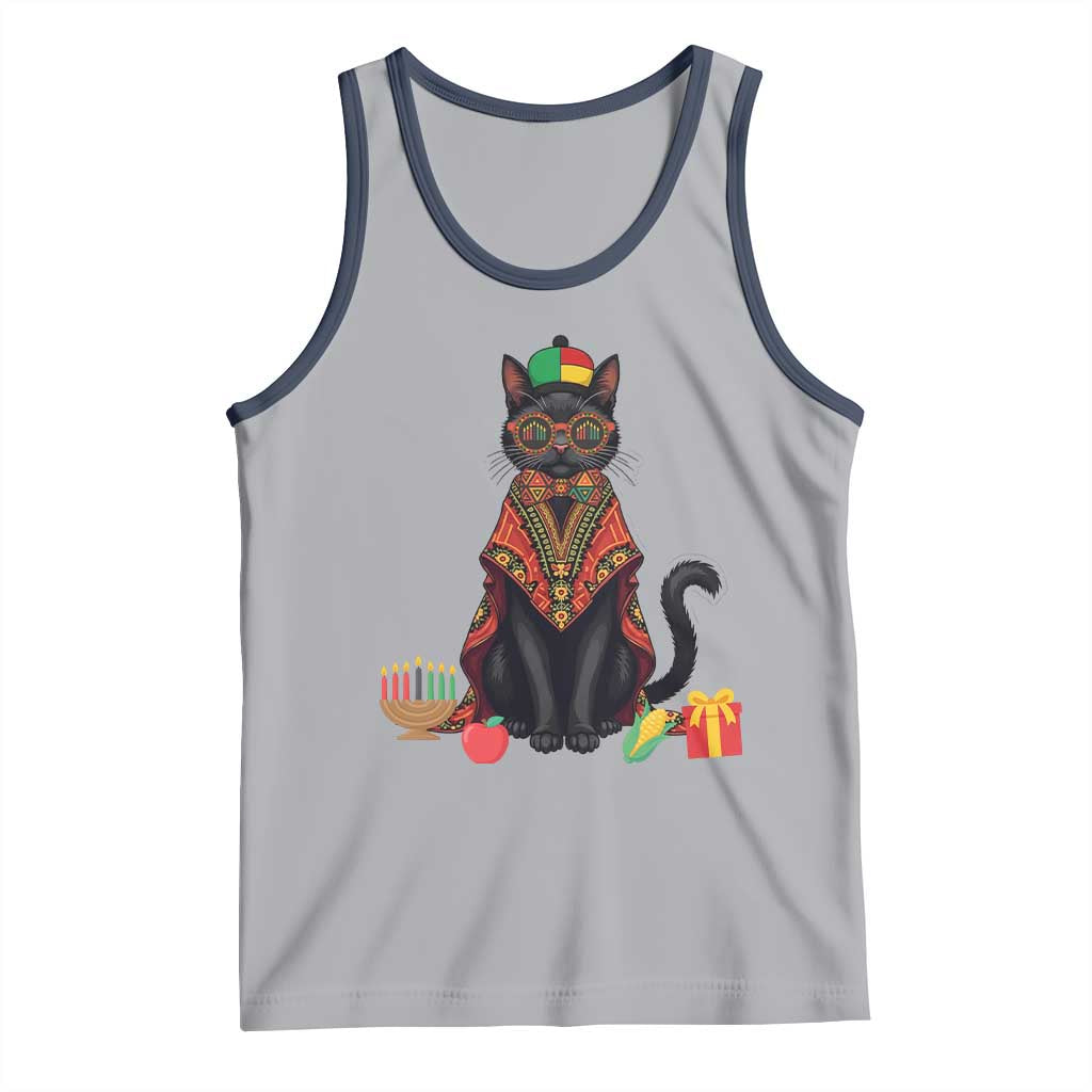 Cute Kwanzaa Cat Dashiki Tank Top African Heritage Gift - Wonder Print Shop