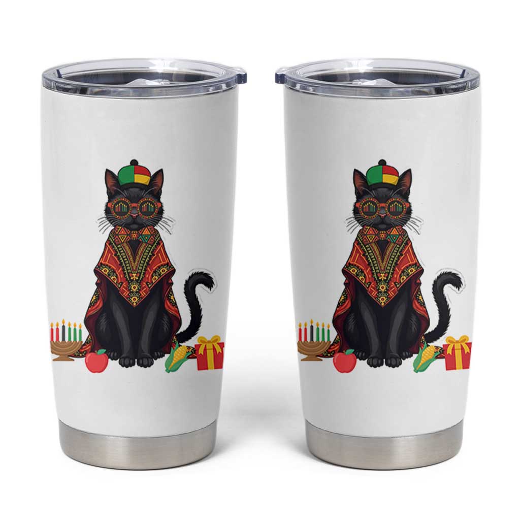 Cute Kwanzaa Cat Dashiki Tumbler Cup African Heritage Gift - Wonder Print Shop