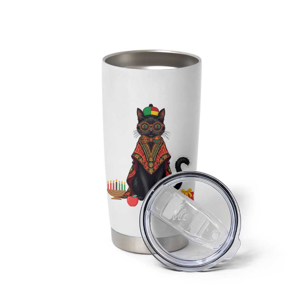 Cute Kwanzaa Cat Dashiki Tumbler Cup African Heritage Gift - Wonder Print Shop