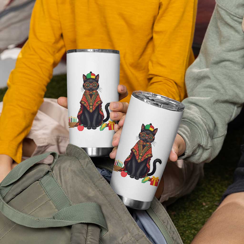 Cute Kwanzaa Cat Dashiki Tumbler Cup African Heritage Gift - Wonder Print Shop