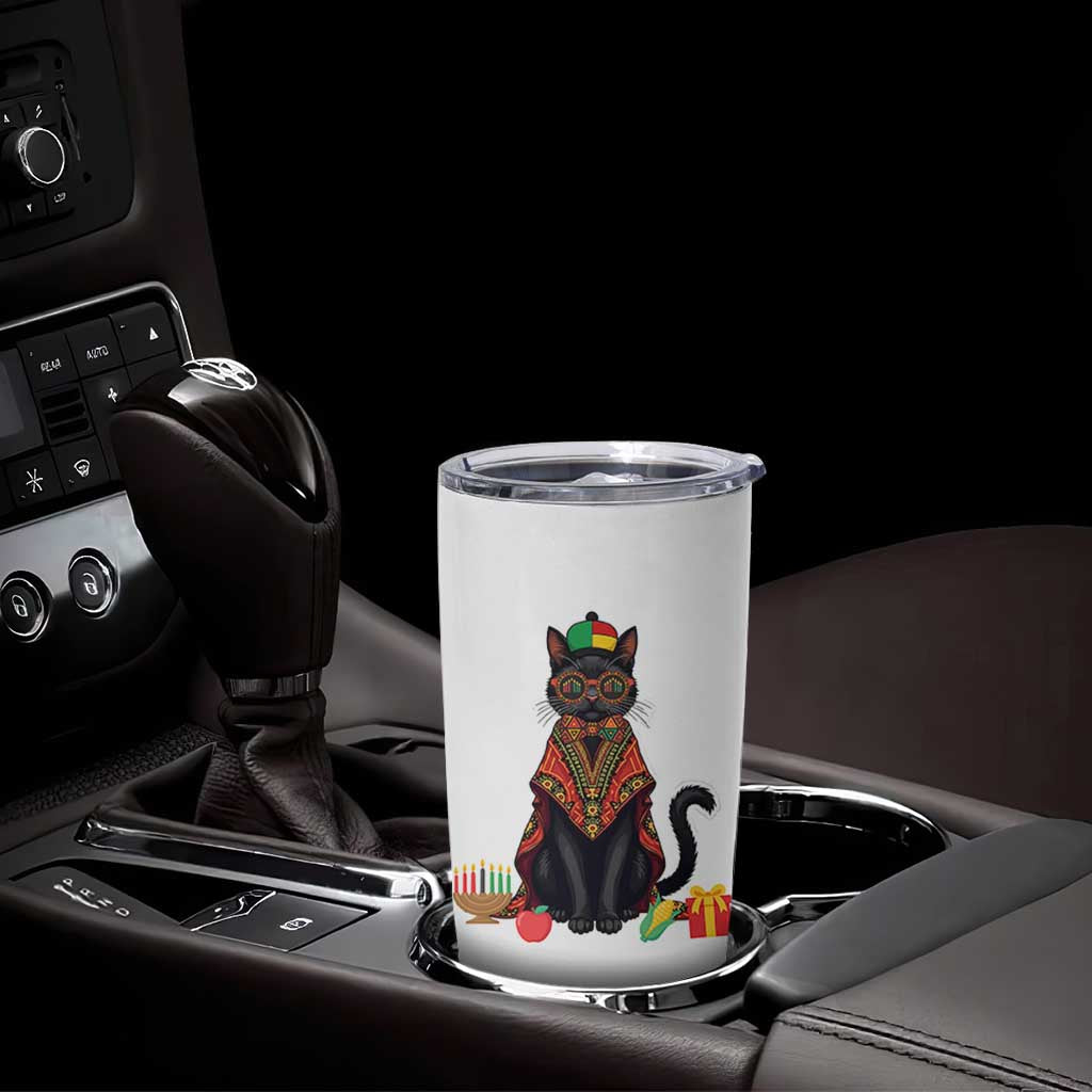 Cute Kwanzaa Cat Dashiki Tumbler Cup African Heritage Gift - Wonder Print Shop