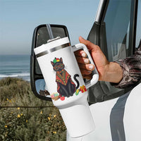 Cute Kwanzaa Cat Dashiki Tumbler With Handle African Heritage Gift - Wonder Print Shop
