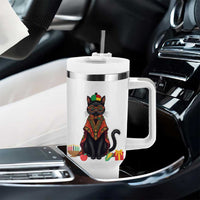 Cute Kwanzaa Cat Dashiki Tumbler With Handle African Heritage Gift - Wonder Print Shop