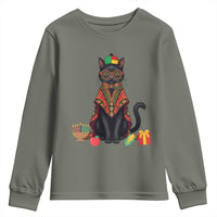 Cute Kwanzaa Cat Dashiki Youth Sweatshirt African Heritage Gift - Wonder Print Shop