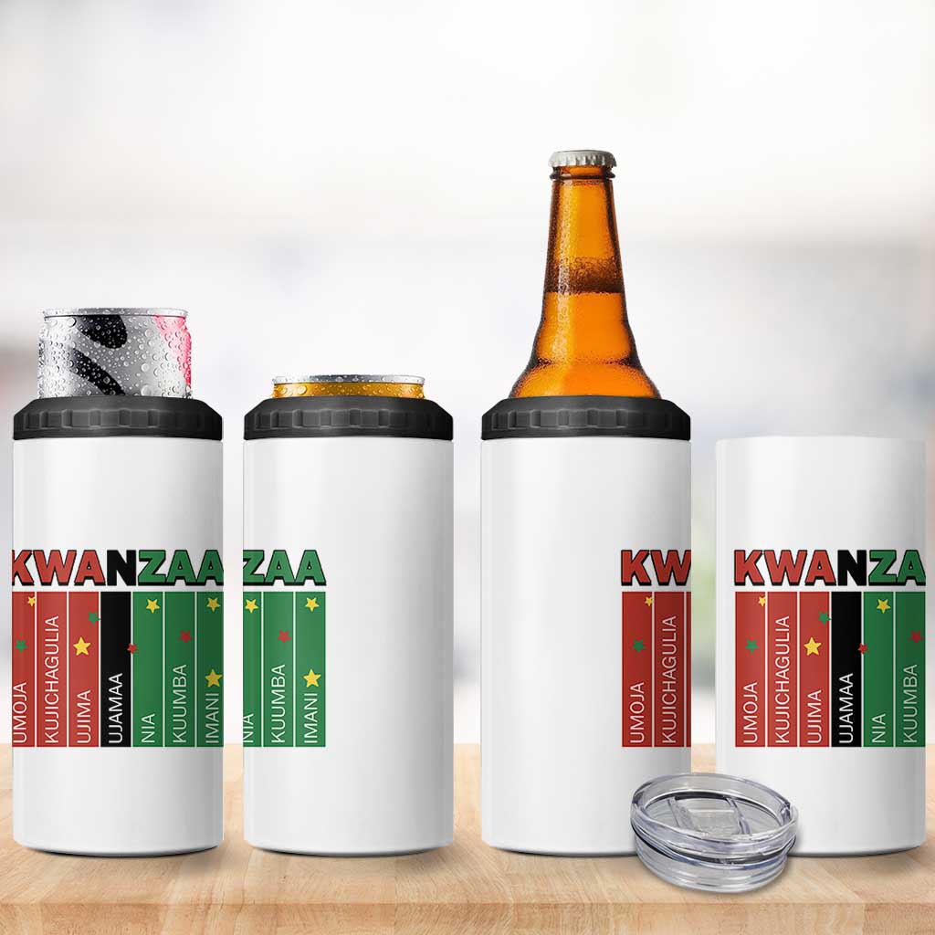 Light Of Kwanzaa 4 in 1 Can Cooler Tumbler Nguzo Saba African Heritage Gift - Wonder Print Shop