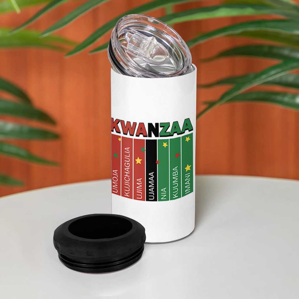 Light Of Kwanzaa 4 in 1 Can Cooler Tumbler Nguzo Saba African Heritage Gift - Wonder Print Shop