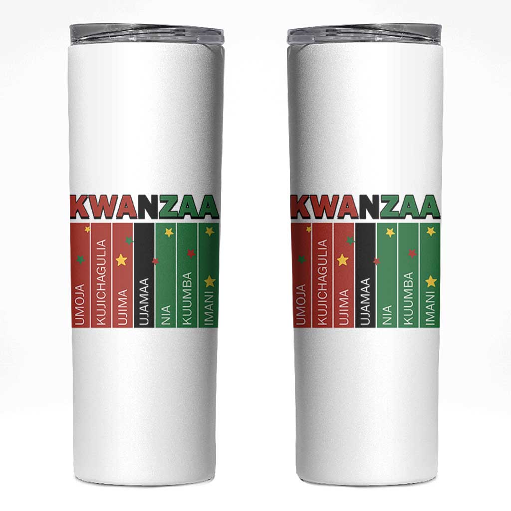 Light Of Kwanzaa Skinny Tumbler Nguzo Saba African Heritage Gift - Wonder Print Shop